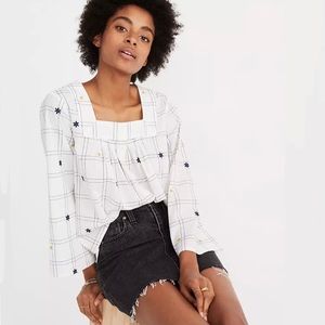 Madewell Square Neck Top in Windowpane